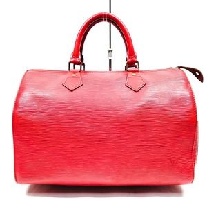 Louis Vuitton LV Speedy 30 Red Epi Leather Bag